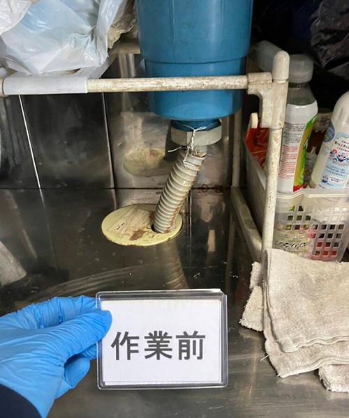 蛇腹の排水ホースから水漏れ