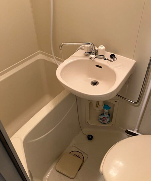 排水詰まりが発生したユニットバス
