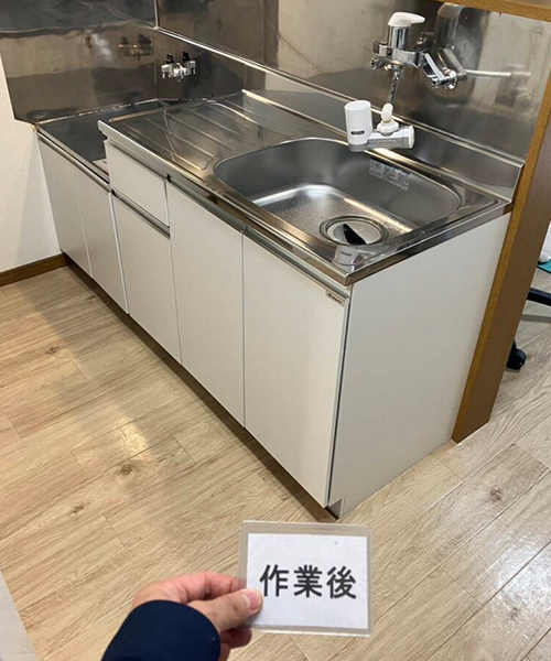 ブロックキッチンを交換