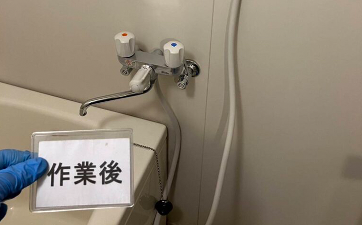 不具合が起きた浴室の蛇口を交換