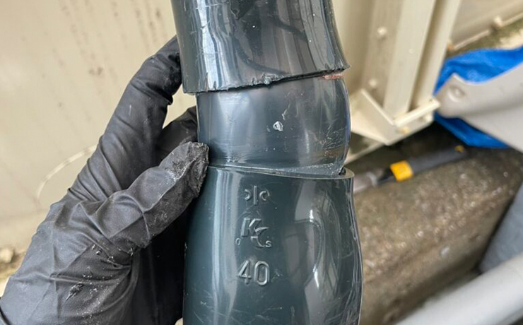 板橋区で40mm径の給水管からの水漏れ修理