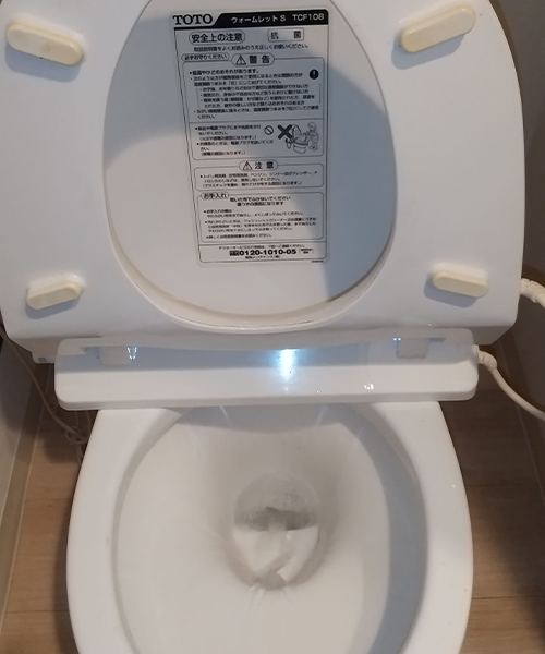 便器脱着してトイレつまり解消