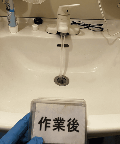 正常に排水されるようになった洗面台