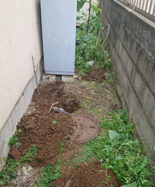 屋外での漏水調査