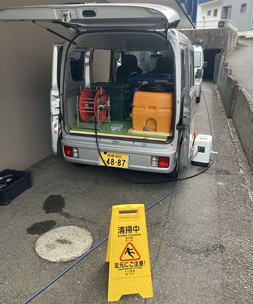 マンションでの排水つまり予防作業