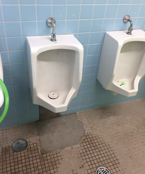 トイレで起きた階下漏水を修繕