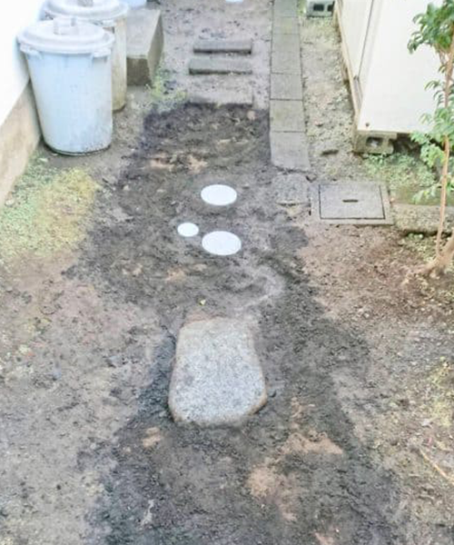 屋外の排水桝交換