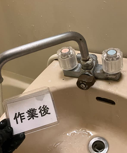 水栓上部を交換して浴室蛇口の水漏れ修理