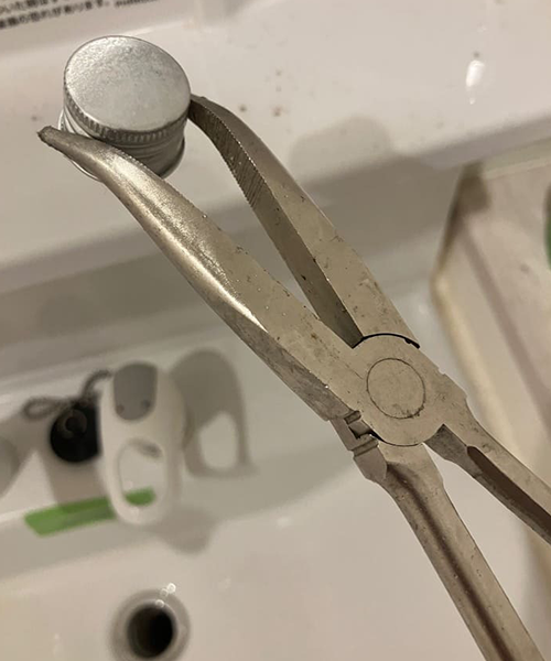 排水口から除去した蓋