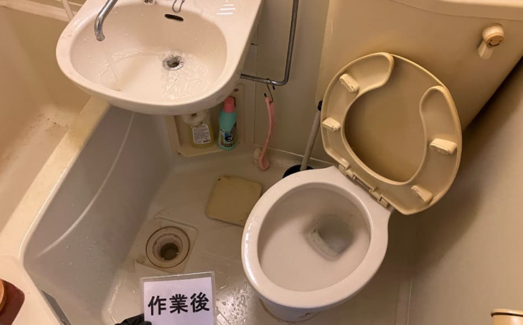 町田市で3点ユニットバスの排水溝の詰まり解消