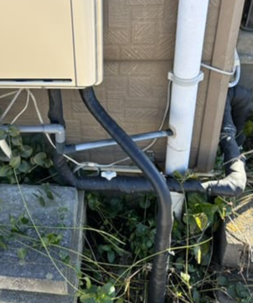 凍結予防していない水道管