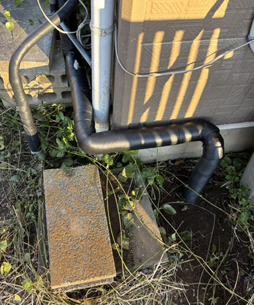 凍結予防した水道管