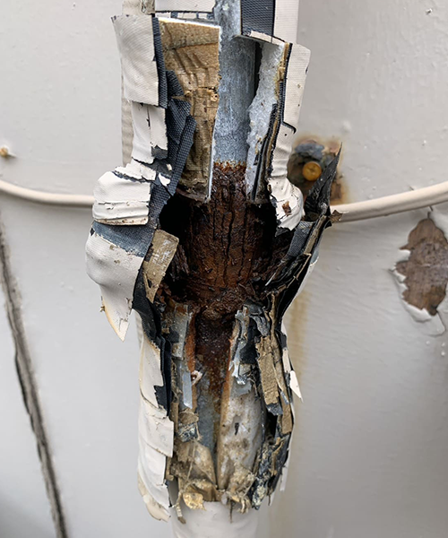 給水管の漏水箇所