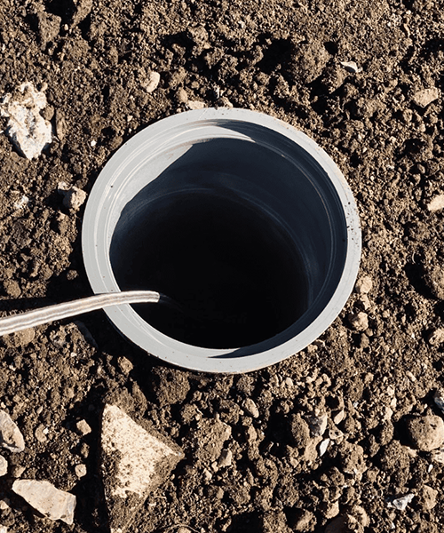 屋外桝からの高圧洗浄作業