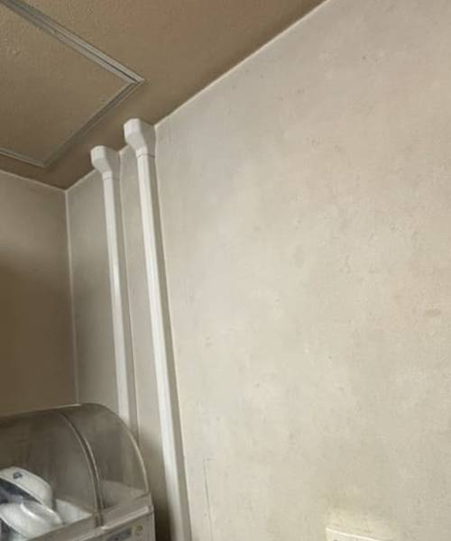 キッチンでの水道管の引き直し