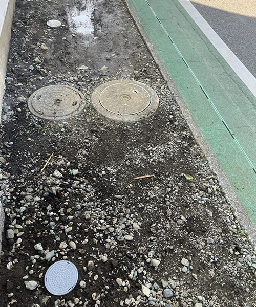 詰まり解消した屋外桝