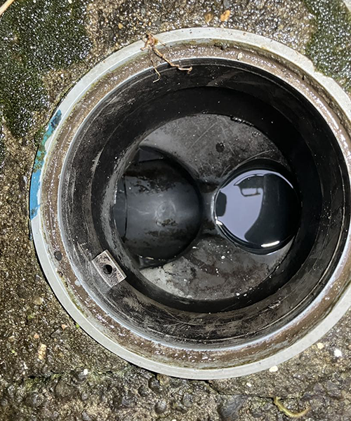 詰まりが解消された排水桝