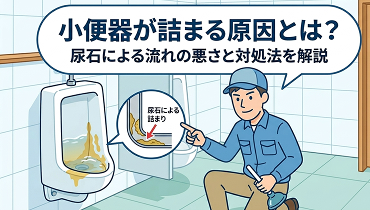 小便器が詰まる原因とは？尿石による流れの悪さと対処法を解説