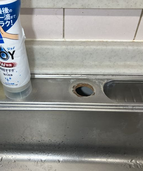 台所蛇口の交換作業