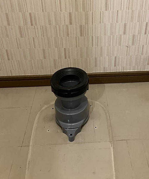 床排水のトイレを取り除いた後
