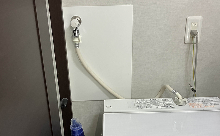 横浜市鶴見区で洗濯機用水栓の移設工事