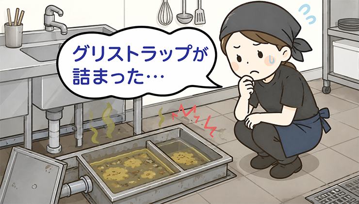 グリストラップが詰まったときの対処法｜原因・高圧洗浄・予防策を解説