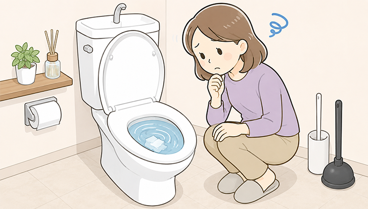 トイレつまりで少しずつ流れる原因は？放置するリスクと正しい対処法