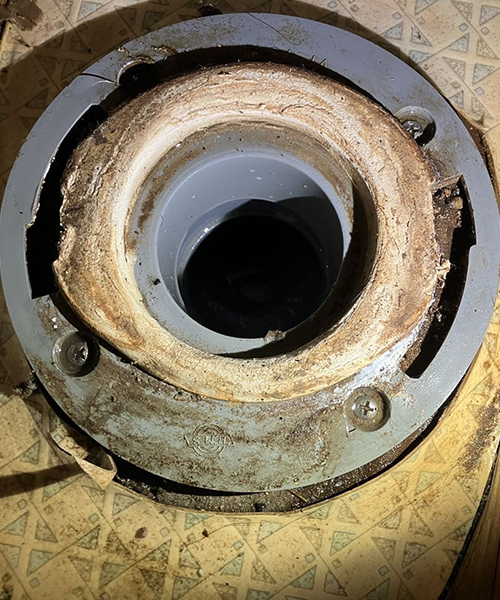 便器を取り外してガスケットを確認