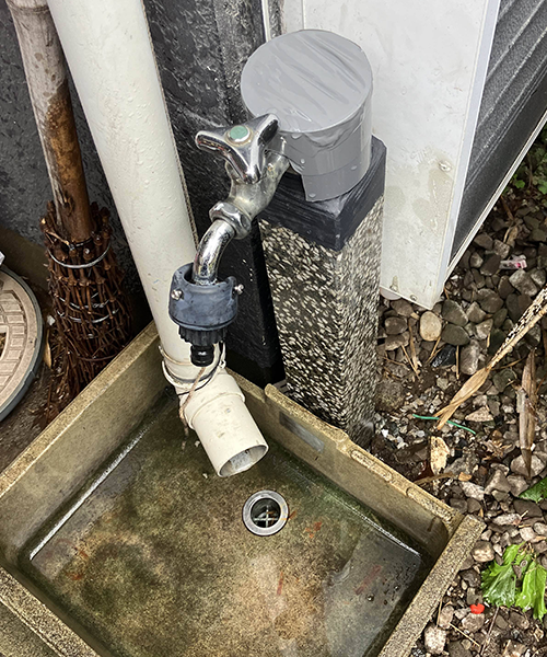 給水管を補修して屋外蛇口を修繕