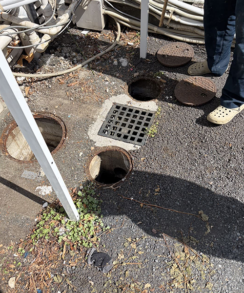 排水桝の移設作業に伴う事前準備