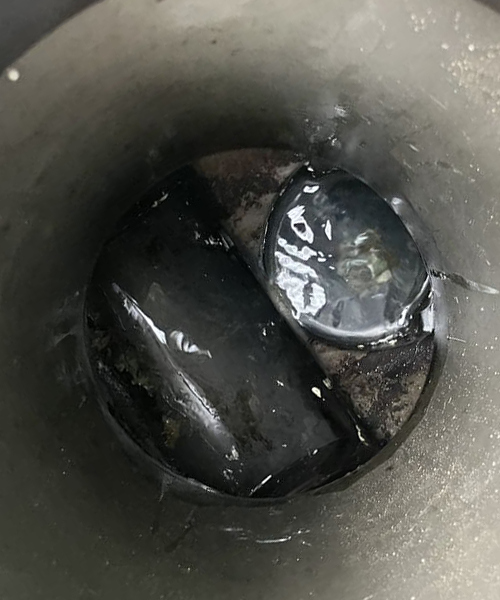 高圧洗浄した後の排水桝