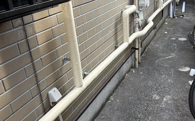 国立市で水漏れした屋外の給水管を引き直し
