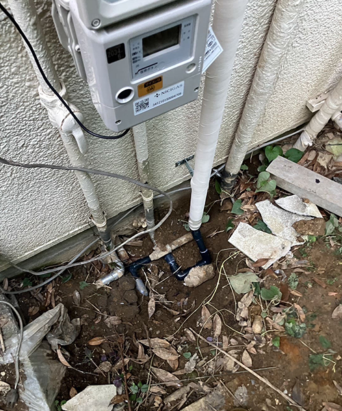 水漏れが発生した埋設配管