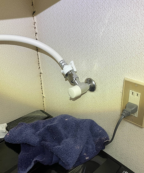 洗濯機用横水栓TW11Rへ交換