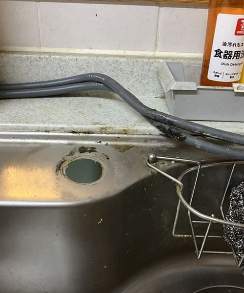 キッチン蛇口を撤去