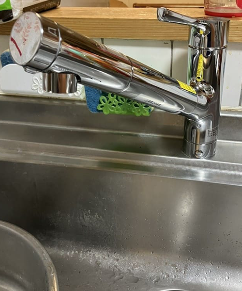 TOTOの台付シングル混合水栓TKS05321Jに交換