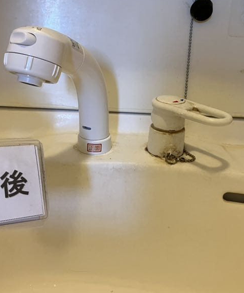 パナソニックの洗面蛇口に交換